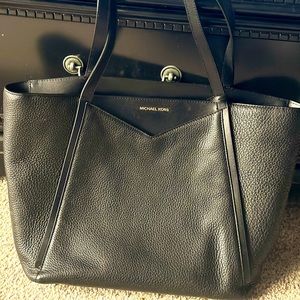 Michael Kors Black Leather Tote Bag